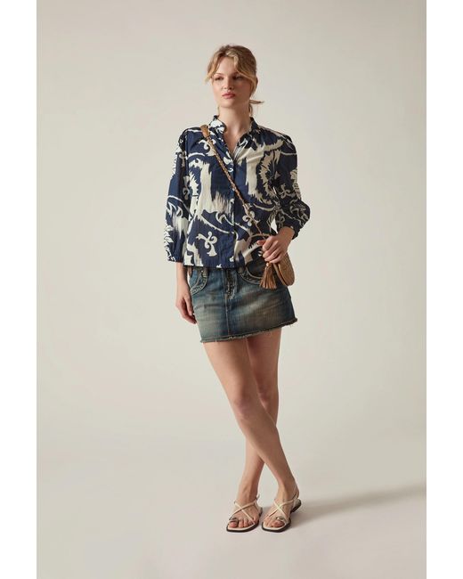 James Lakeland Blue Ornamental Print Shirt