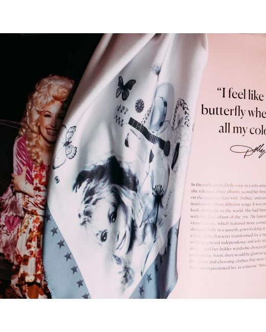 Black Cake Metallic Limited Edition Dolly Parton Love Butterflies Bandana Scarf