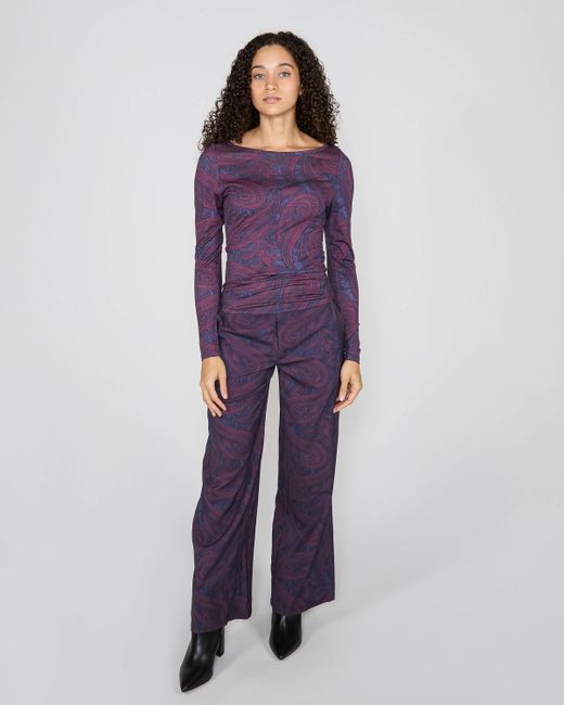 Lords of Harlech Purple Carly Merino Long Sleeve Crewneck Shirt