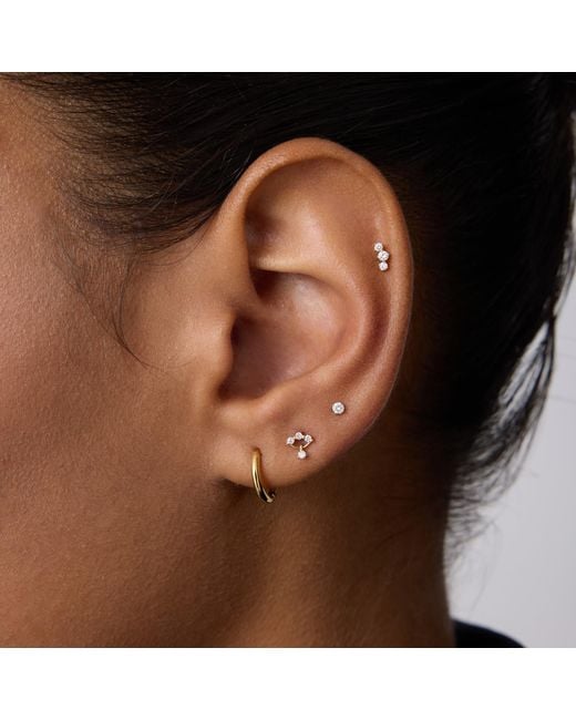 Vanhi Metallic 14K Solid Lab-Grown Diamond Prong Set Flat Back Stud