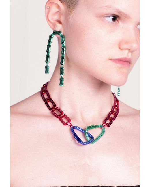 Lavani Jewels Green Vallecas Chain Earrings