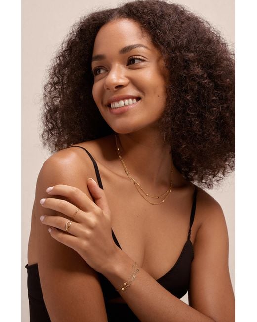 Vanhi Metallic Simona Double Chain Stacking Necklace
