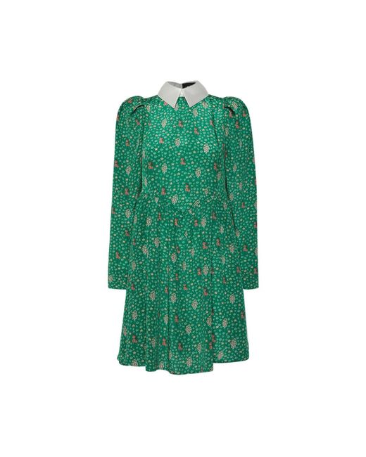 SVETA Milano Green Oxford Silk Floral Dress
