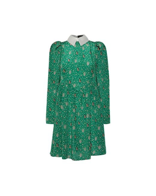 SVETA Milano Green Oxford Silk Floral Dress