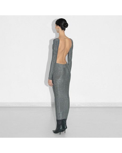 Vestiaire d'un Oiseau Libre Blue Cut-Out Lurex Dress