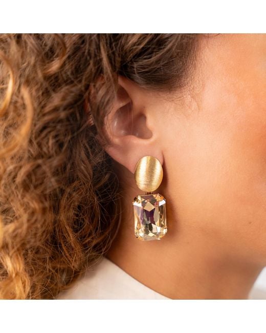 LOTT.gioielli Metallic Golden Shadow Earrings Rectangle L