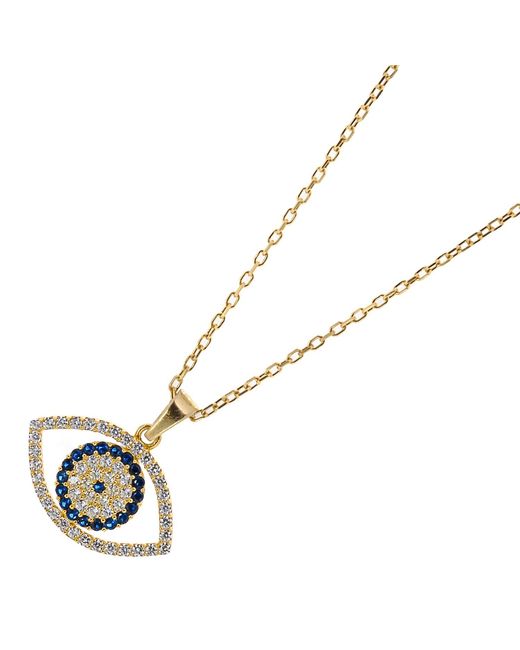 Ebru Jewelry Metallic Sparkly Evileye Necklace