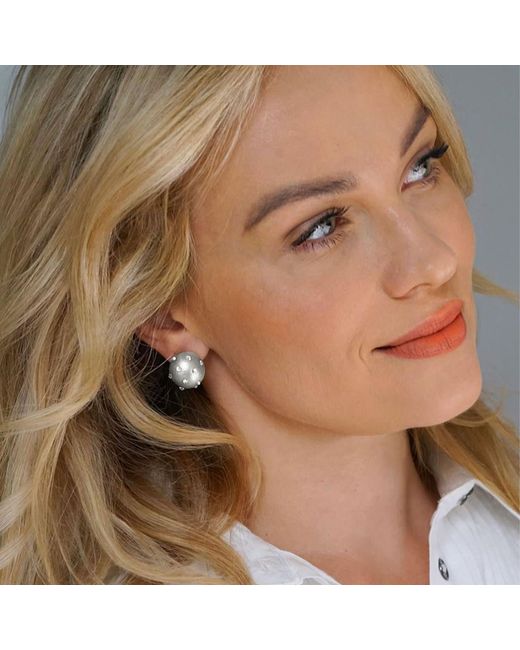 Saule Label White Gaia Jet Petite Earrings