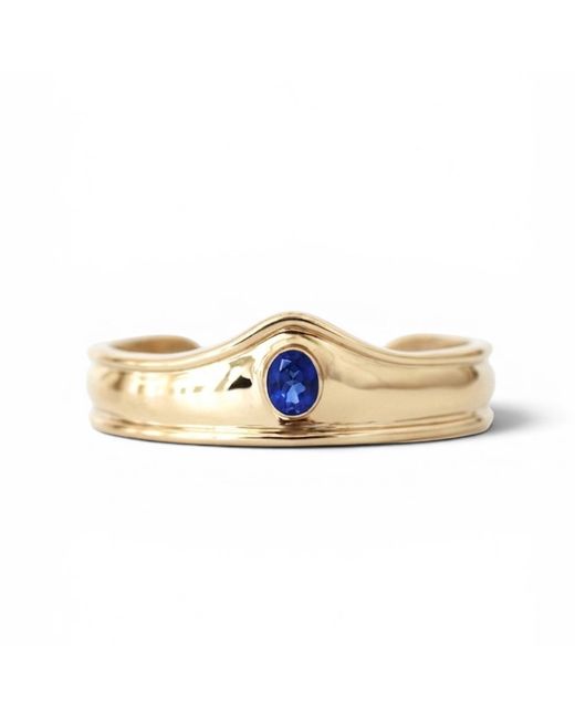 WON ASTRE Metallic The Queen Sapphire Cuff Bracelet