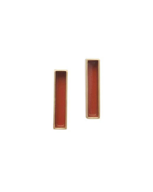 Zeworks White Ava Sand Stick Earrings