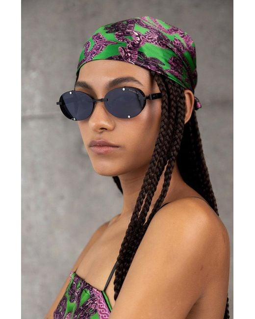 Monzlapur New York Purple Small Silk Snake Scarf