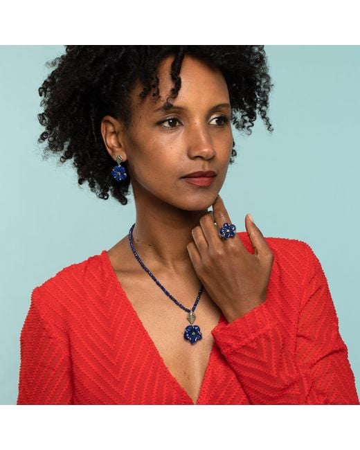 Emma Chapman Jewels Blue The Rosa Lapis Lazuli Dangle Earrings