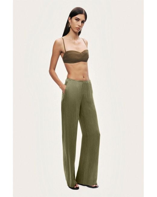 Nocturne Green Neutrals Relaxed Straight-Leg Pants