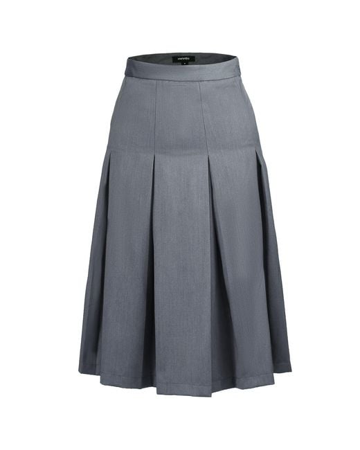 Smart and Joy Gray Flared Pleats Skirt