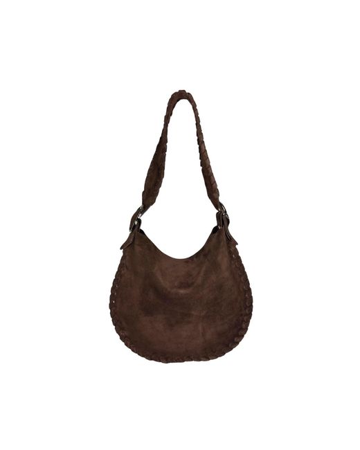 Ruj Heritage Brown Hobo Bag Suede Cioccolato
