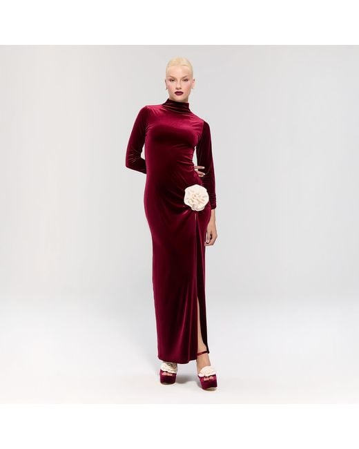 Nur Karaata Red Queen Chamber Burgundy Dress