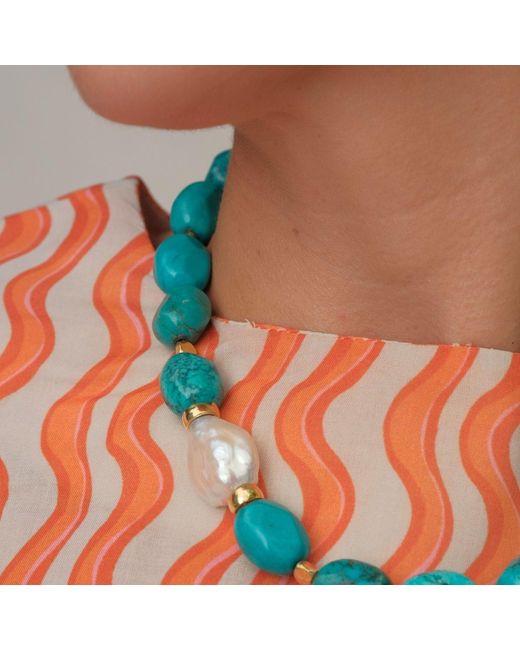 LINYA JEWELLERY Blue Kallisti Baroque Pearl Necklace