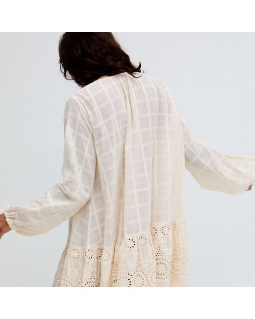 Raffya White Neutrals Olivia Embroidered Mini Dress