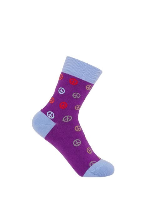 Peper Harow - Made in England Purple Peace Luxury Crew & Trainer Socks Bundle