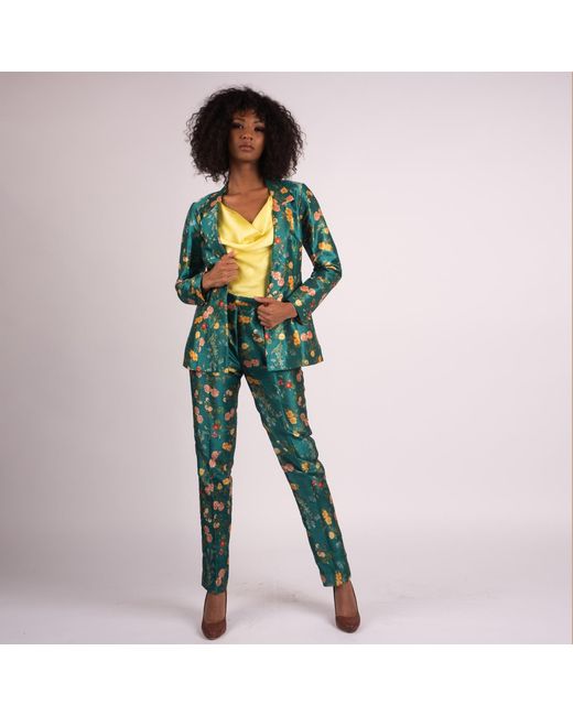 Richa Sharma Green Single Breasted Tailored Blazer Jacket