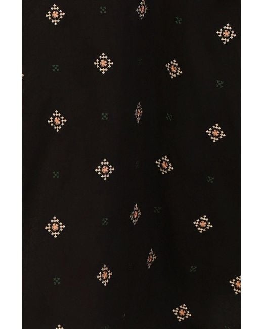 Traffic People Black Sacred Silence Embroidered Graft Shirt