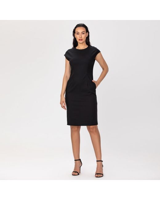 Smart and Joy Black Minimalist Tailor Dress
