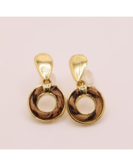 Nart Nature Making Art Metallic The Single Round Banana Fiber Earrings