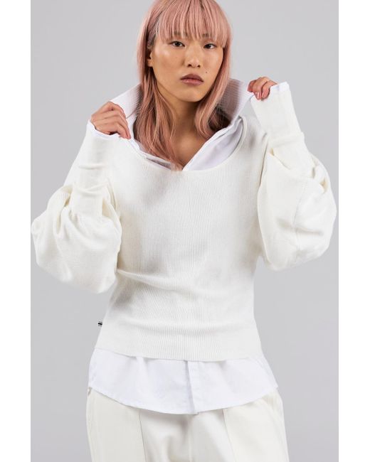 Dref White Barcelona Cashmere Blend Sweater
