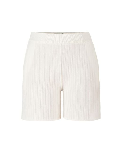 SALANIDA White Terra Ribbed Shorts