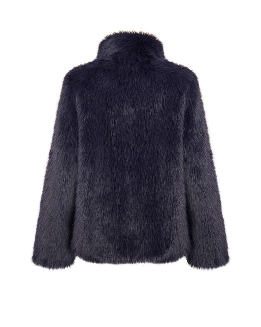 ISSY LONDON Blue Halle Jacket Luxe Vegan Faux Fur