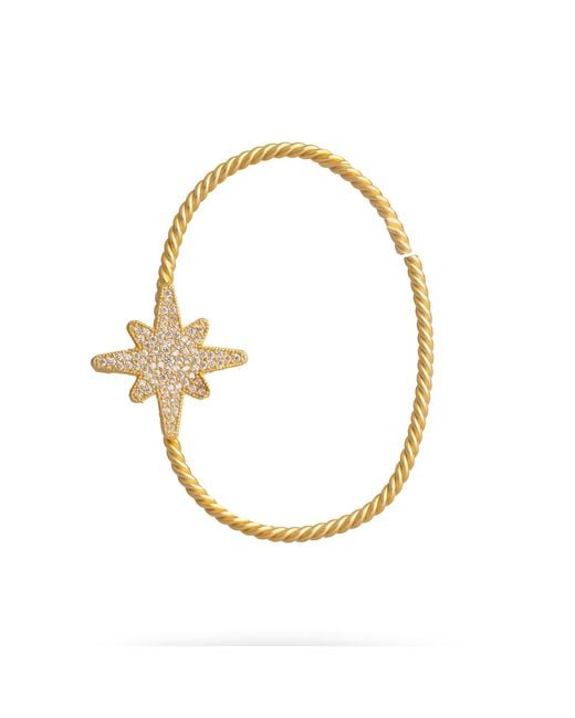 Ebru Jewelry Metallic North Star Sparkle Vermeil Unique Ear Cuff