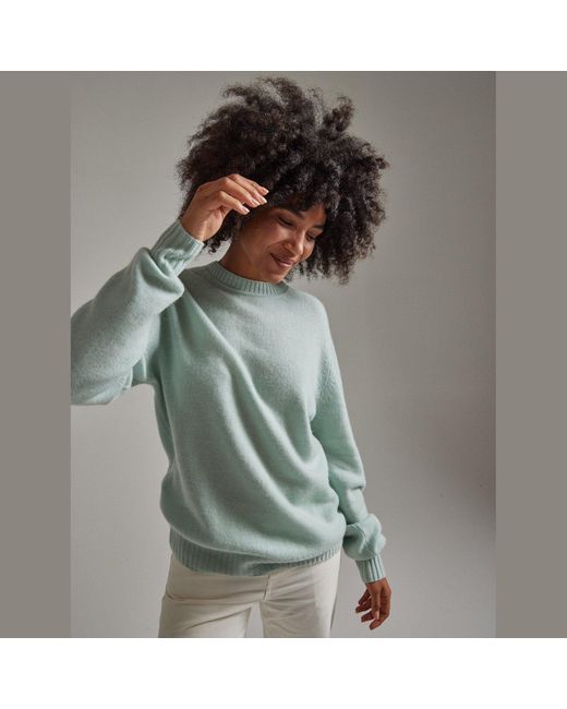 Salts Cashmere Green Lofty Knit Crew Neck Sweater