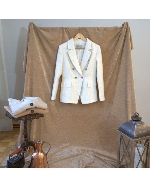 Nuvv Collection Natural Modern Casual Button Tweed Jacket