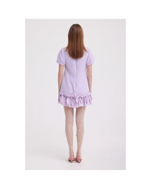 Georgette Purple Tweed Mini Dress