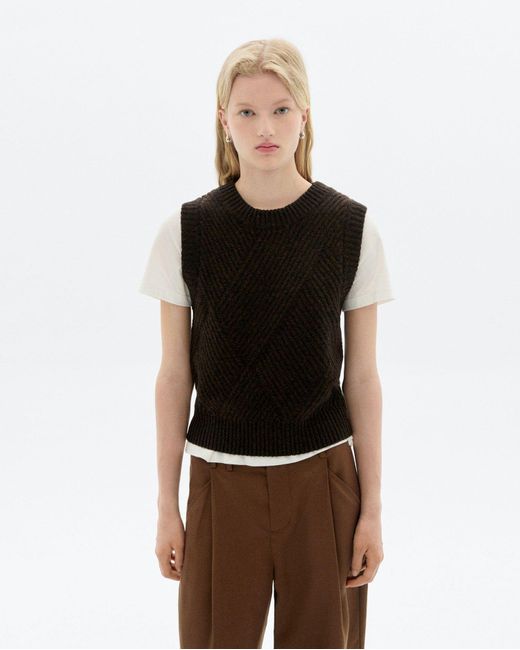 Thinking Mu Wool Knit Kaia Vest in Brown | Lyst UK
