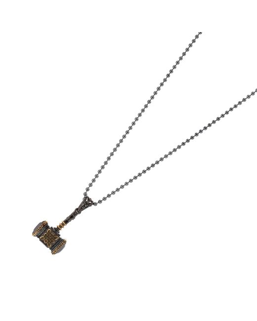 Ebru Jewelry White Viking Thor Hammer Sterling & Pendant Necklace for men