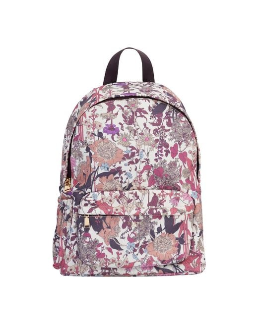 Fable England Pink Floral Print Recycled Polyester Backpack
