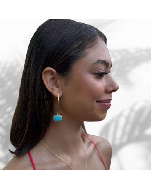 Ebru Jewelry Blue Gemstone & Dangle Earring