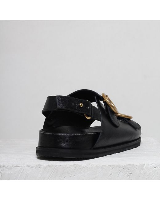Mafalda Black Tie Buckle Chunky Sandals