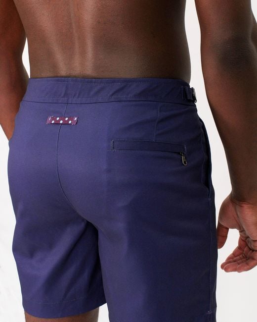 Lords of Harlech Blue Pool Oxford Swim Short for men
