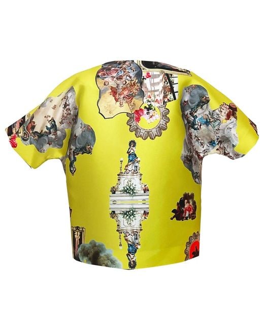 Maxjenny Yellow Cropped Jacket With Bow