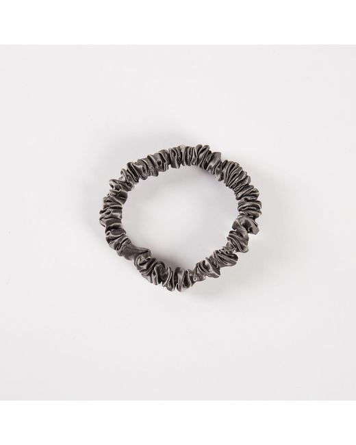 Soft Strokes Silk Metallic Pure Mulberry Silk Skinny Scrunchie Set Of Five