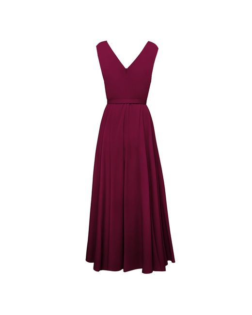 ALINA CERNĂTESCU Purple Asmira Midi Drapped Dark Versatile Lyocell Dress