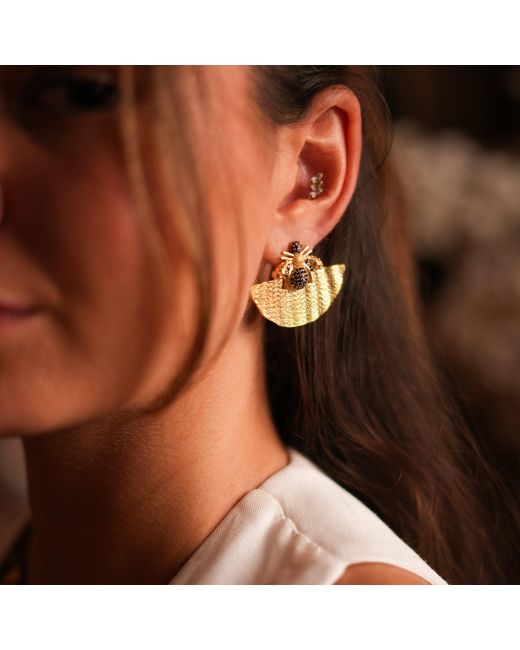 Ebru Jewelry Yellow Abundance Honey Bee Sapphire & Chunky Earrings