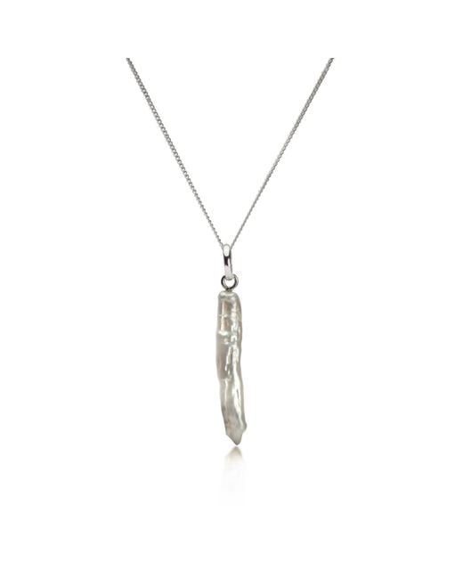 The Jewellery Store London Metallic Thin Biwa Pearl Necklace