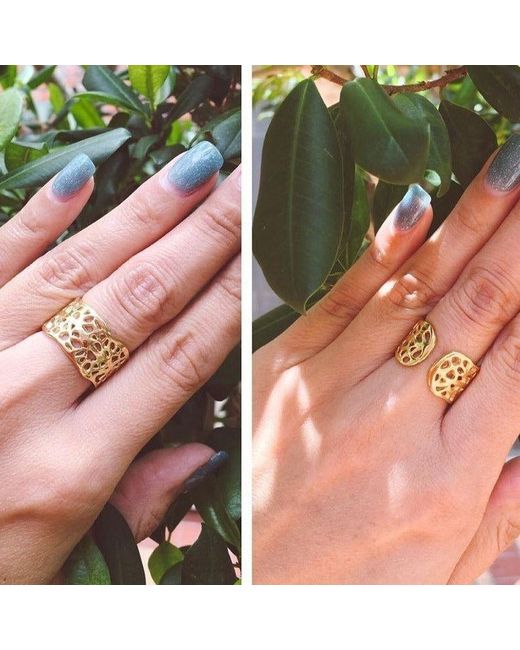 Lexi Jewelry Yellow Sea Fan Organic Ring Adjustable & Reversible