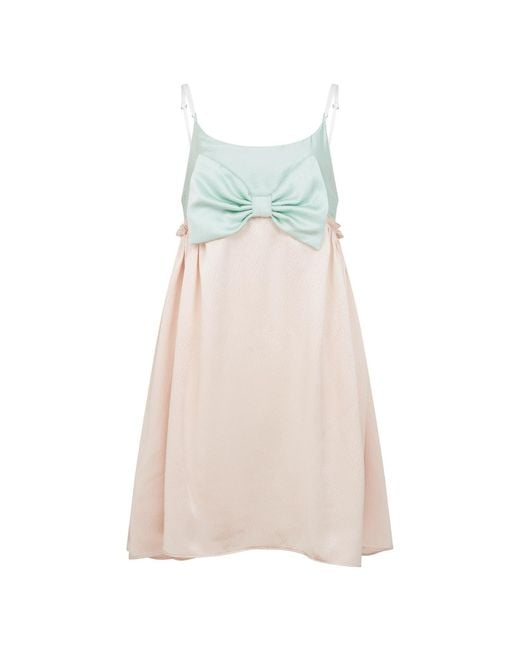 Lisa The Label Multicolor Bow Belle Silk Slip Dress