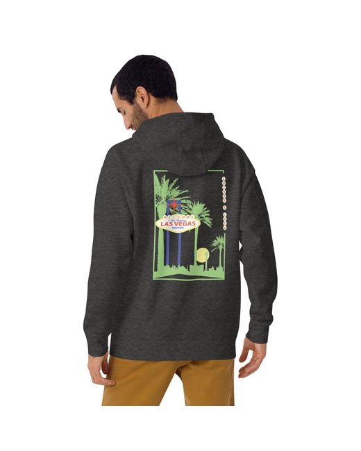 Anchor and Crew Gray Heather Las Vegas Landmark Cotton Blend Hoodie