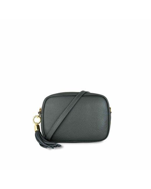 Apatchy London Black The Tassel Dark Leather Crossbody Bag