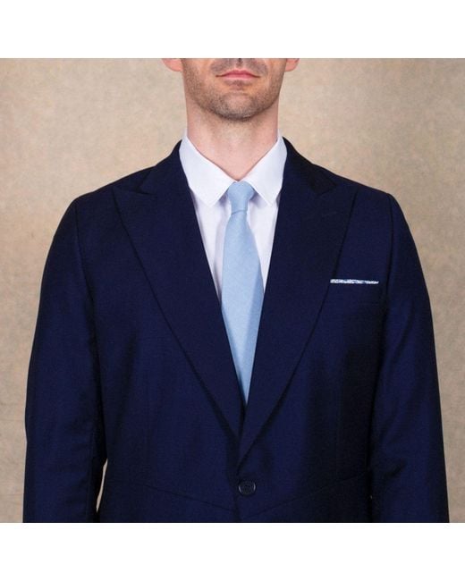 LE COLONEL Blue Arctic Italian Wool Tie for men